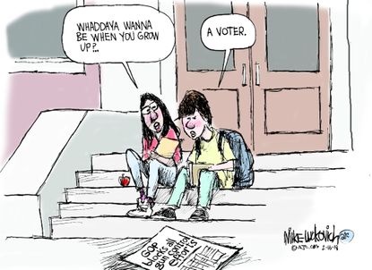 Political cartoon U.S. School shooting Parkland gun violence NRA