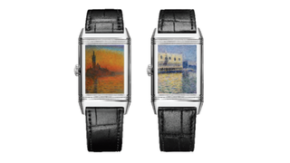 Two watch faces depicting Monet painting