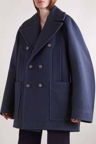 BOTTEGA VENETA Double-Breasted Paneled Wool-Blend Felt Coat