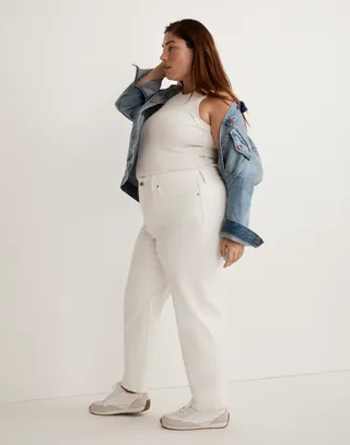 The Plus Perfect Vintage Straight Jean in Tile White