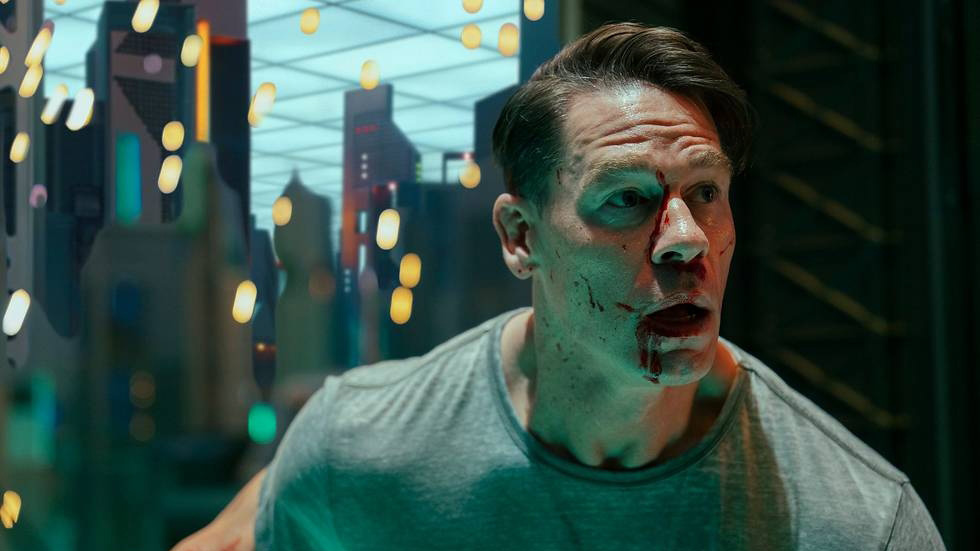 A bloodied Peacemaker (John Cena) in Peacemaker season 2, episode 2.
