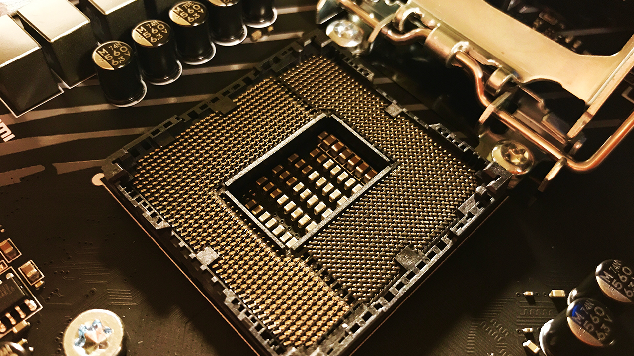 Close up of an LGA socket.