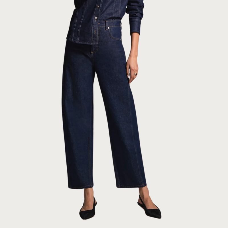 Image of barrel leg jeans