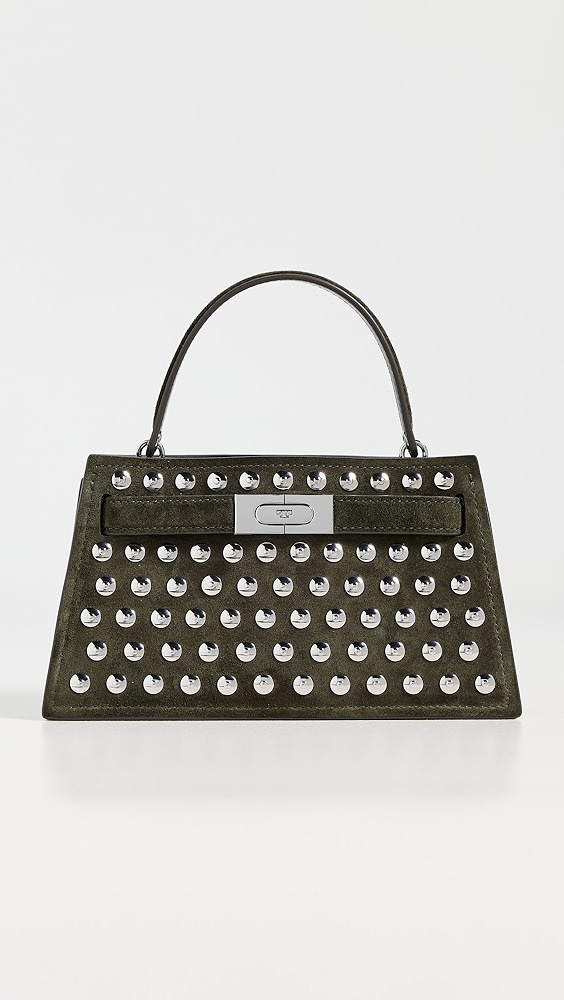 Tory Burch Lee Radziwill Studded Suede Mini Top Handle Bag
