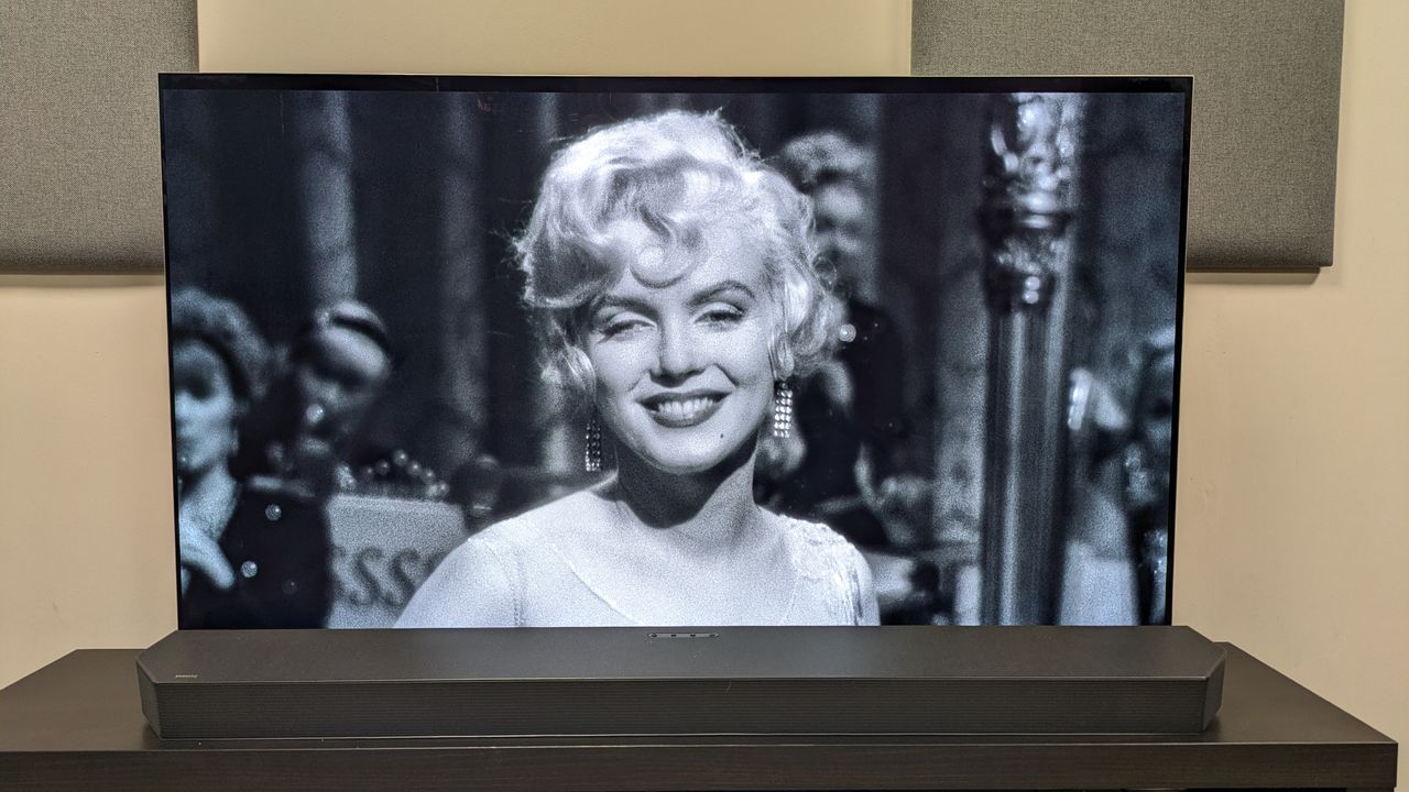Some Like it Hot 4K Blu-ray showing a close-up shot of Sugar, shown on an LG G5