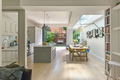 large contemporary kitchen extension at rear of terraced victorian house, one of the best small house extension ideas, photographed by polly eltes