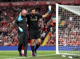 Alisson Becker remains on the sidelines following his early-season injury