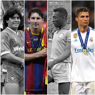 Diego Maradona, Lionel Messi, Pele and Ronaldo