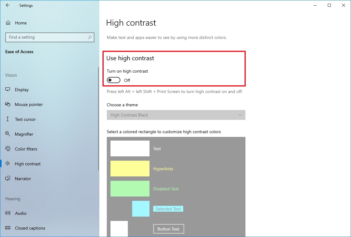 Disable high contrast in Safe Mode