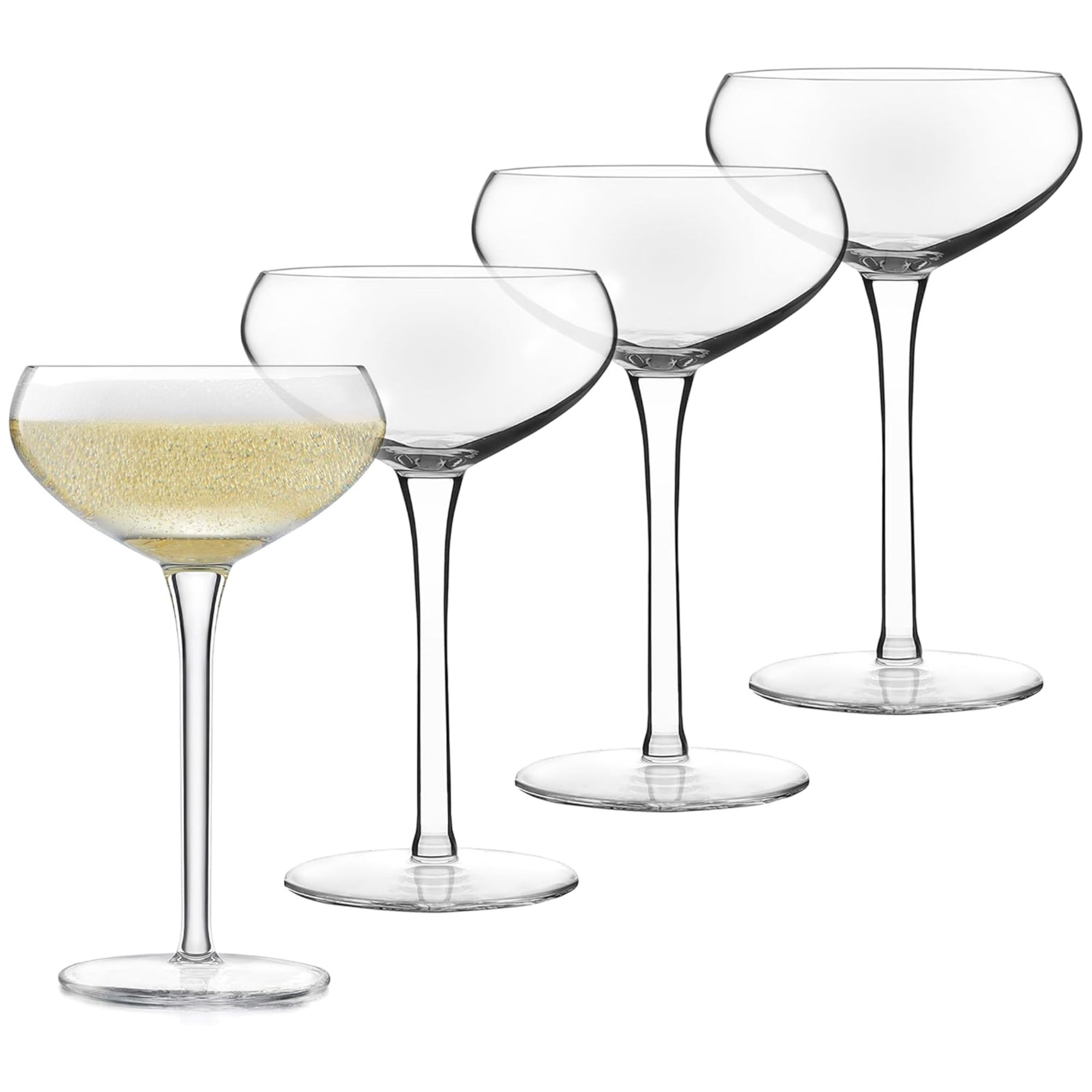 A set of four coupe glasses