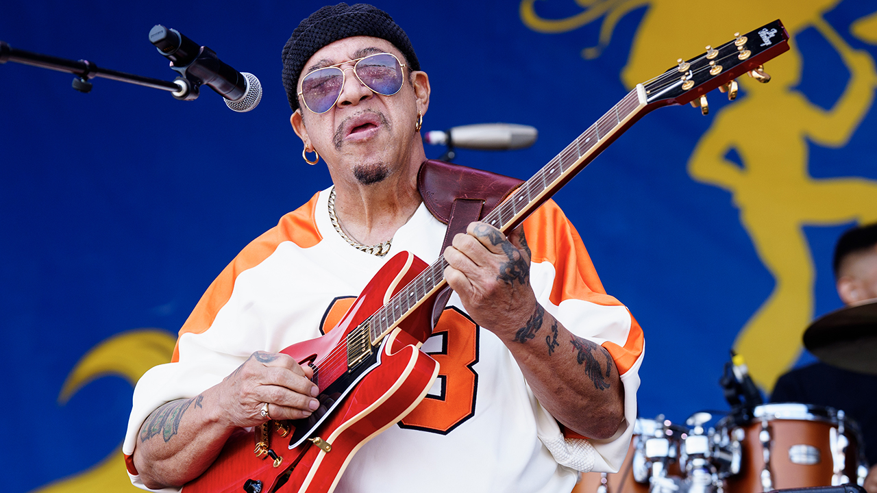 Leo Nocentelli performs during 2026 New Orleans Jazz &amp; Heritage Festival at Fair Grounds Race Course on May 02, 2026 in New Orleans, Louisiana.