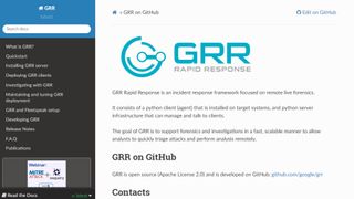 GRR Rapid Response website screenshot
