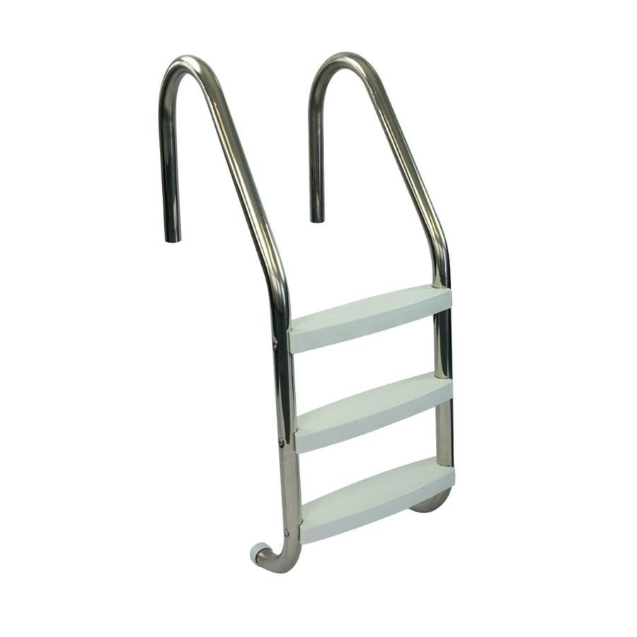 A stainless steel ladder