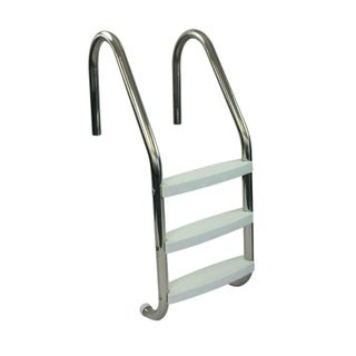 A stainless steel ladder