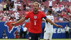 Harry Kane celebrating after scoring against New Zealand in World Cup 2026 training friendly