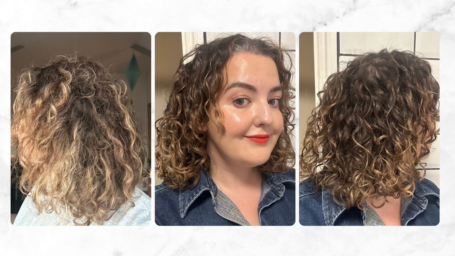 Rhiannon before &amp;amp; after reviewing the Color Wow Dreaming Hair Treatment