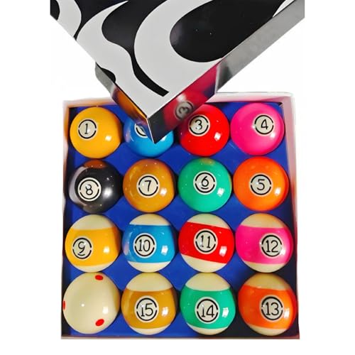 Sinkkuma Billiard Balls Standard Set 16 Pool Table Balls 2-1/4 Inch Replacement Billiard Cue Ball Set Professional Pool Table Accessories (deluxe Standard)