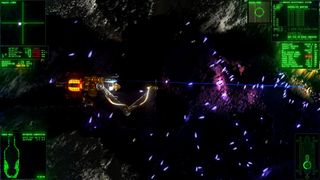 Spaceship mining asteroids in Delta V: Rings of Saturn