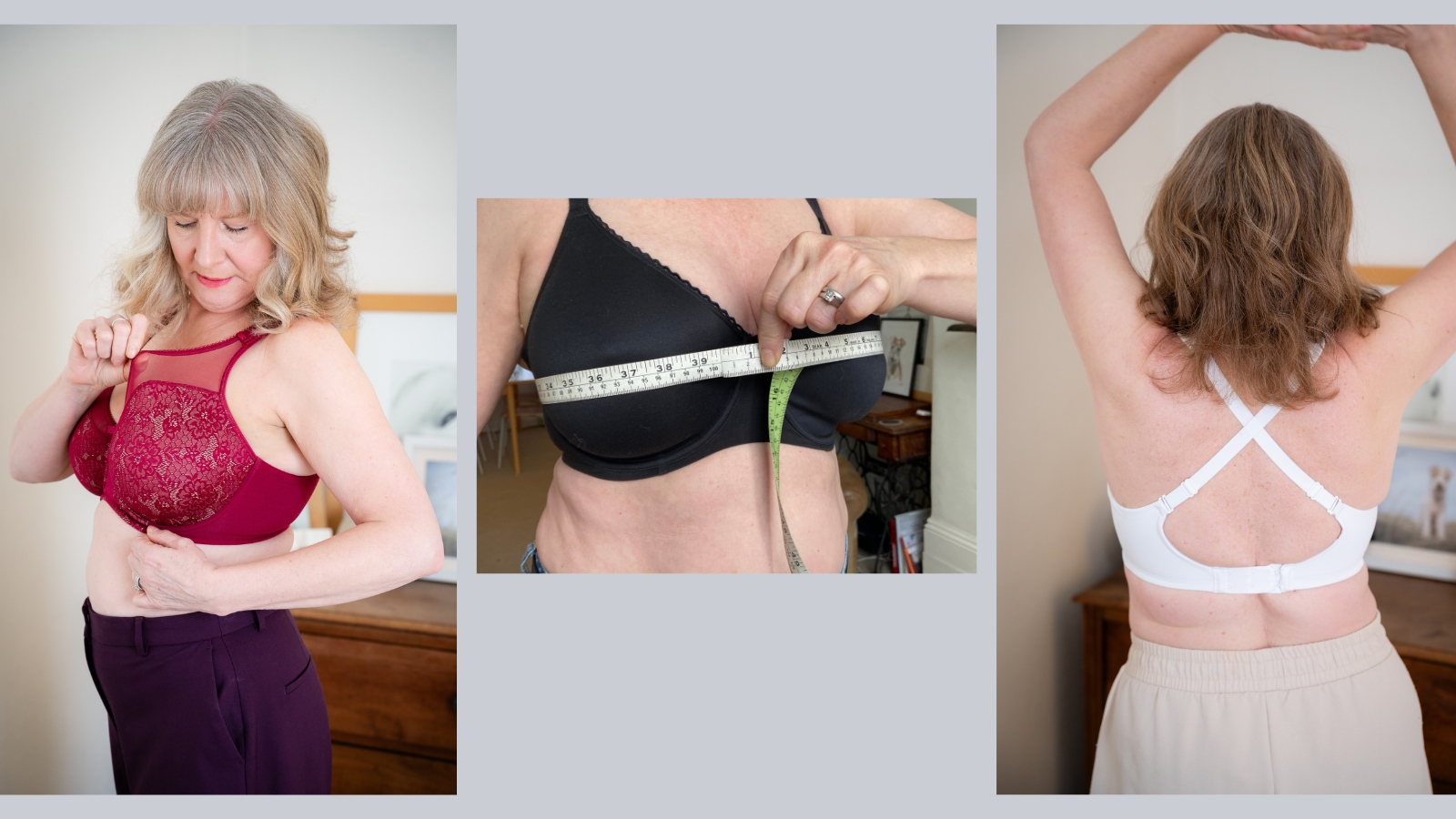 Julie Player testing minimiser bras