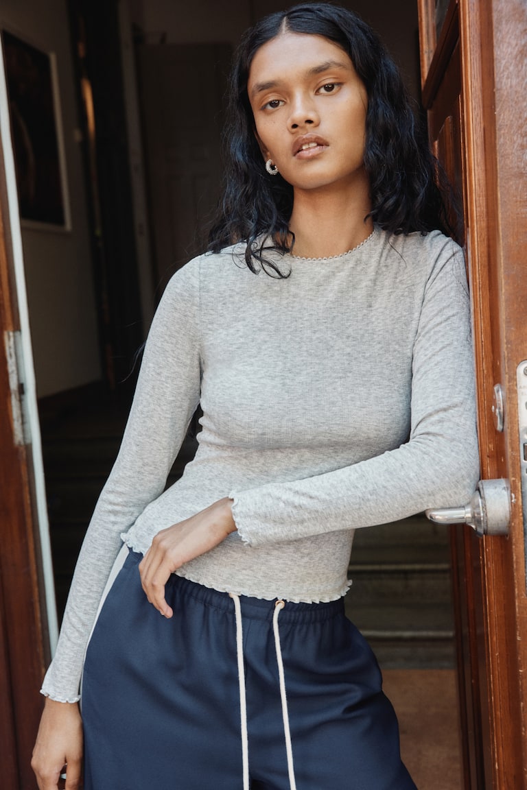 Pointelle Jersey Top