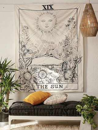 Wallhanging with sun and moon print