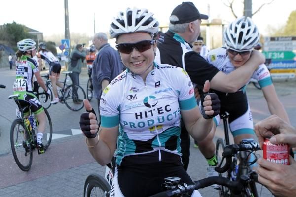 A happy Audrey Cordon (Hitec Products) post race