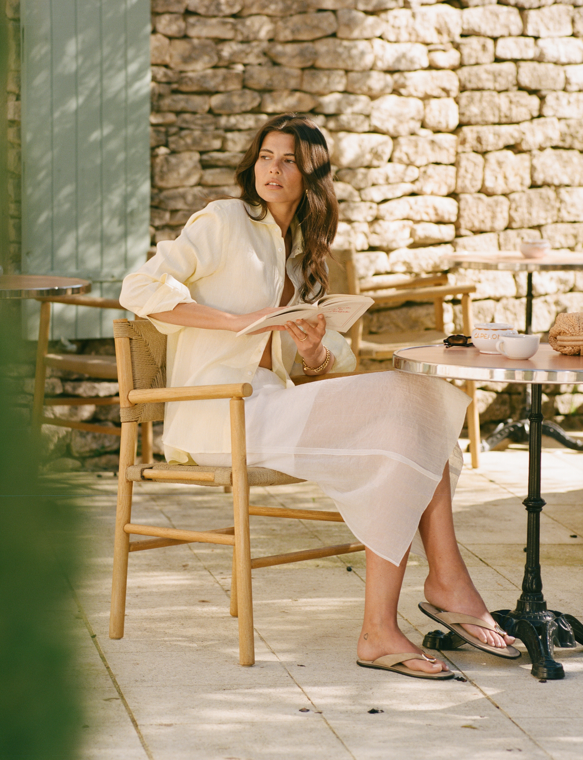 Wnu Women's Yellow Linen Boyfriend Shirt | With Nothing Underneath