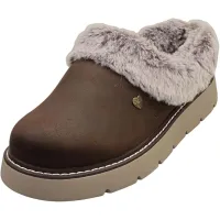 Skechers  Women's Keepsakes Lite Cozy Blend Mule Slippers in Chocolate