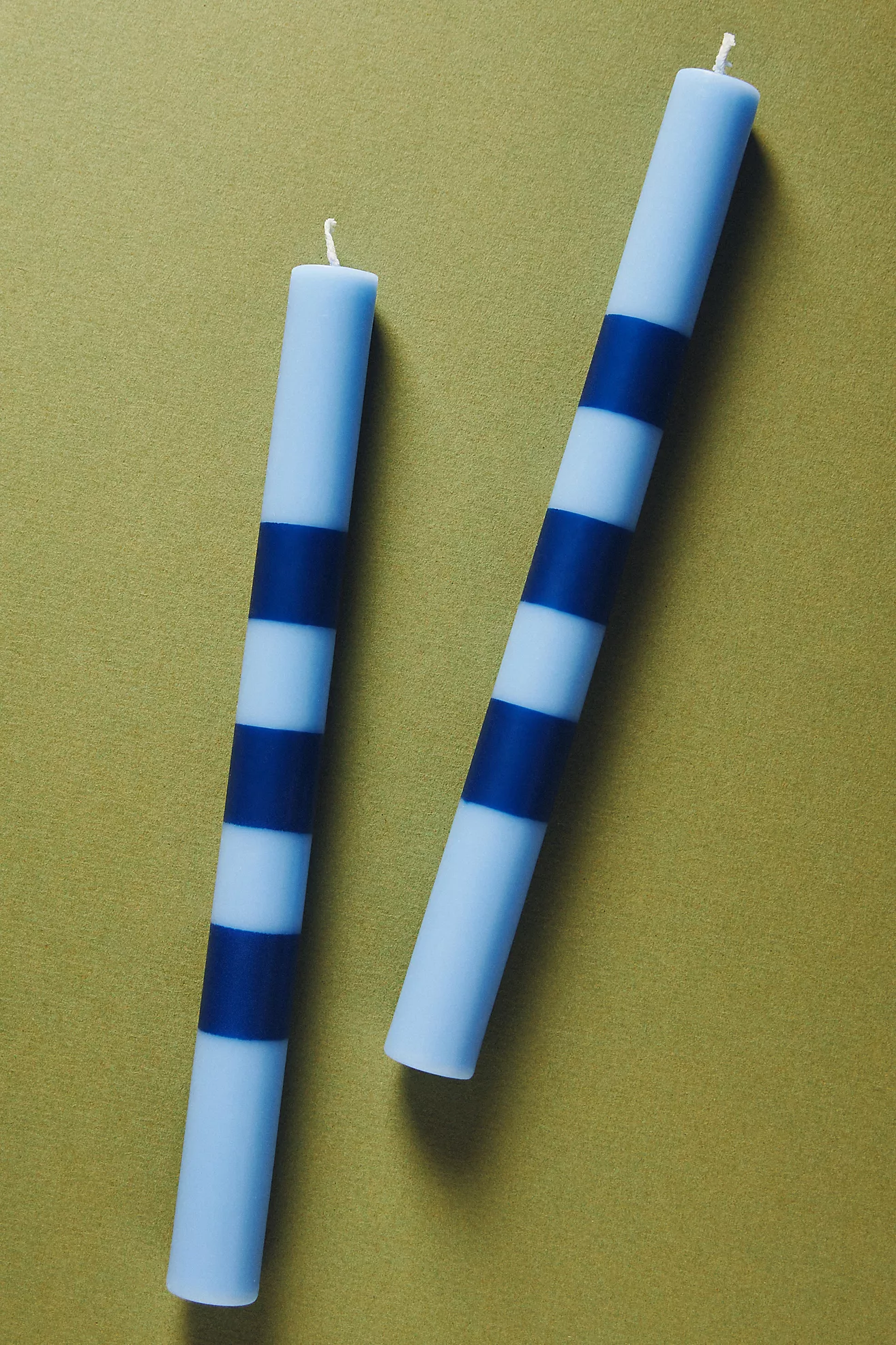 Striped Taper Candles, Set of 2