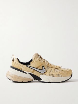 V2k Run Rubber, Suede and Metallic Leather-Trimmed Mesh Sneakers