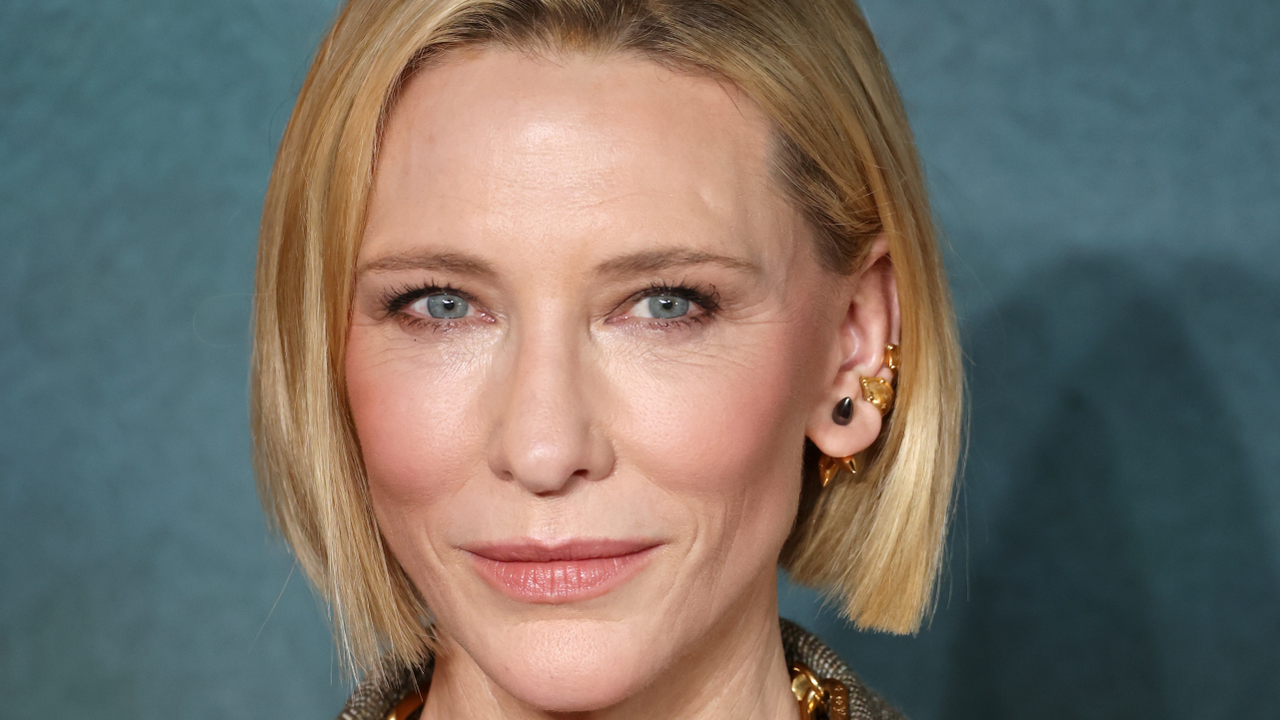 a close-up of Cate Blanchett with a bob haircut