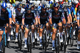 BAIONA, SPAIN - AUGUST 27: (L-R) Florian Lipowitz of Germany - White best young jersey and Primoz Roglic of Slovenia and Team Red Bull Bora - hansgrohe compete during the La Vuelta - 79th Tour of Spain 2024, Stage 10 a 160km stage from Ponteareas to Baiona / #UCIWT / on August 27, 2024 in Baiona, Spain. (Photo by Tim de Waele/Getty Images)