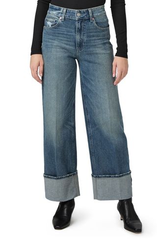 Sasha Cuffed High Waist Ankle Wide Leg Jeans