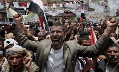 Anti-government protesters in Yemen: Some worry that the fall of many Arab governments will make it harder for the U.S. to hunt terrorists in the region.
