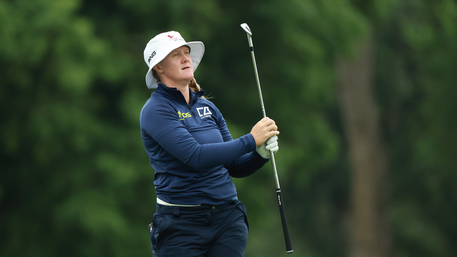 Ingrid Lindblad hits an approach shot