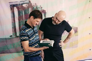 Andreas Angelidakis with curator Denis Pernet