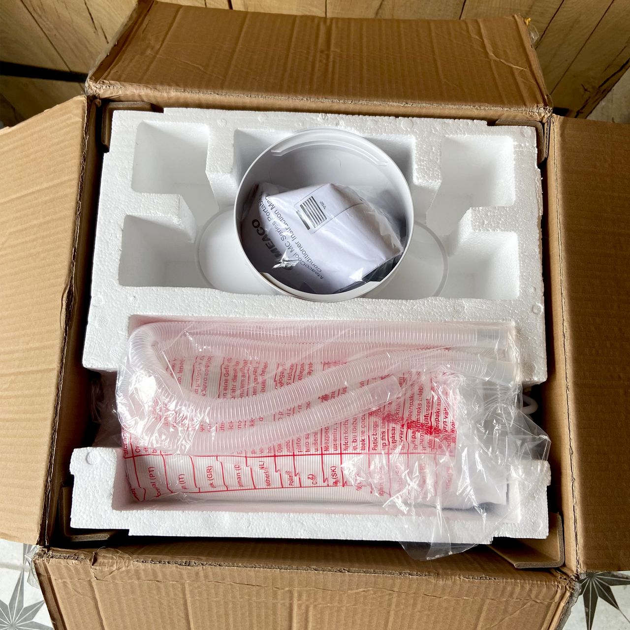 The MeacoCool MC Series 7000BTU Portable Air Conditioner being unboxed