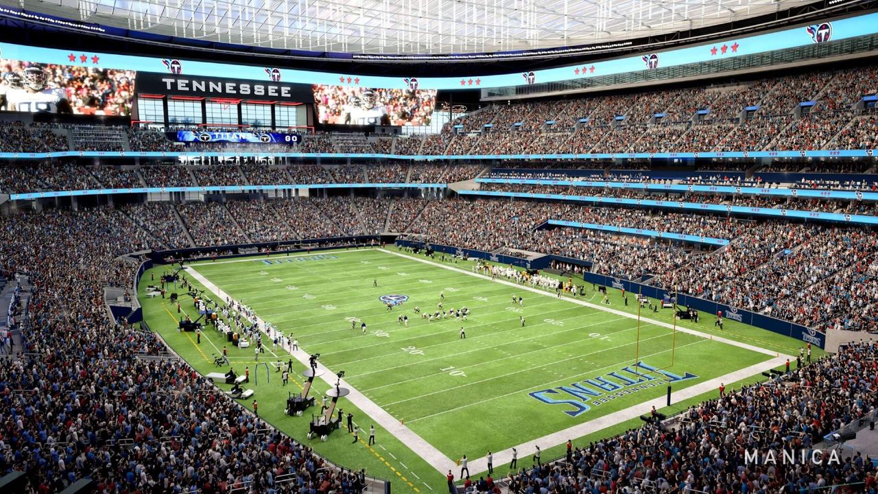 A rendering of the Tennessee Titans&#039; new stadium