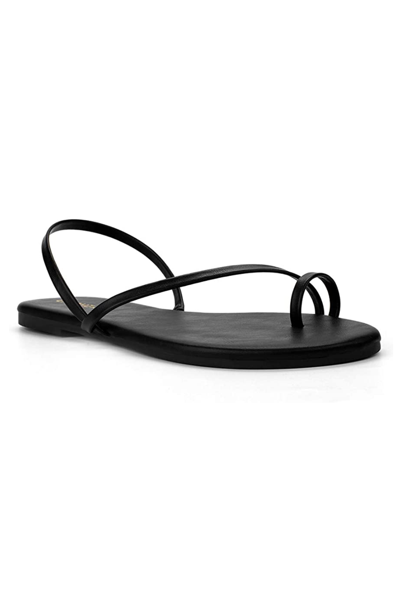 LAMHER Women’s Toe Ring Strappy Sandal black8