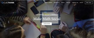 Screenshot from Cuethink homepage: Make math social