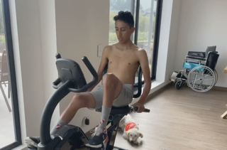 Egan Bernal begins riding a stationary bike three weeks after life-threatening collision