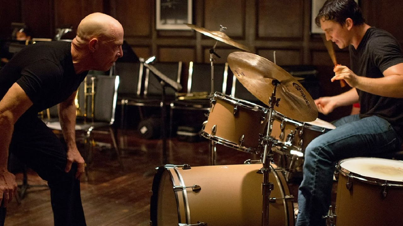 JK Simmons and Miles Teller in Whiplash, another Damien Chazelle movie.