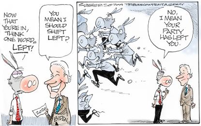 Political Cartoon U.S. Joe Biden 2020 election announcement