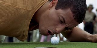 Adam Sandler berating a golf ball in Happy Gilmore