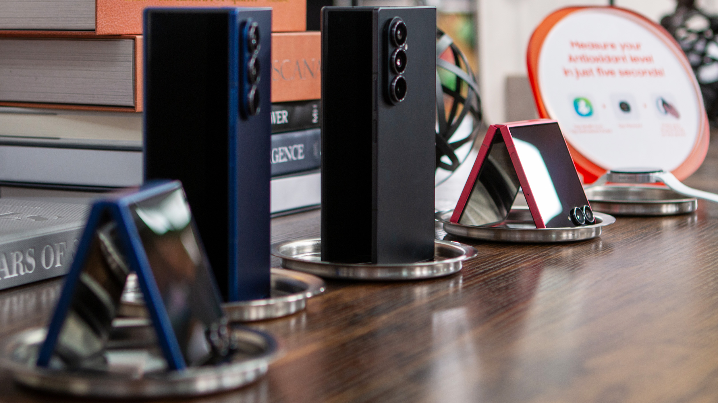 Samsung Galaxy Z Fold 7, Flip 7, and Watch 8 on a table