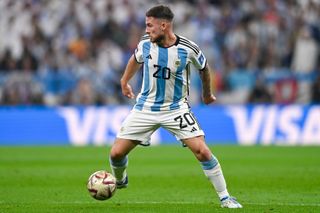 Alexis Mac Allister in action for Argentina against France in the 2022 World Cup final.