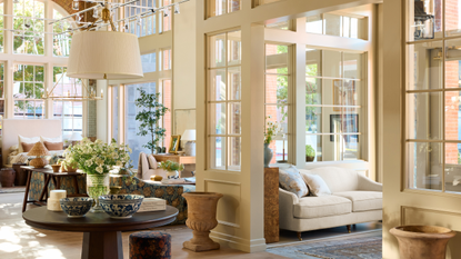 McGee & Co.'s sundrenched Salt Lake City flagship interior, featuring a layered mix of new and antique furniture