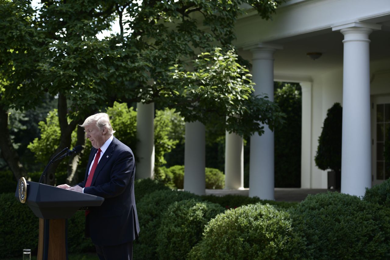 President Trump in the Rose Garden.