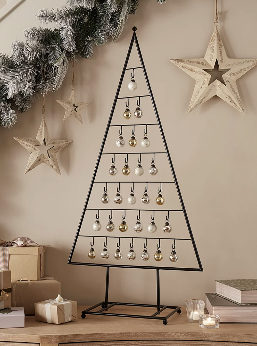 George at Asda, Black Metal Hanging Baubles Tree Decoration