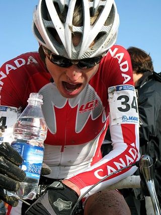 Wendy Simms (Canada) exhausted after the cyclo-cross worlds last weekend